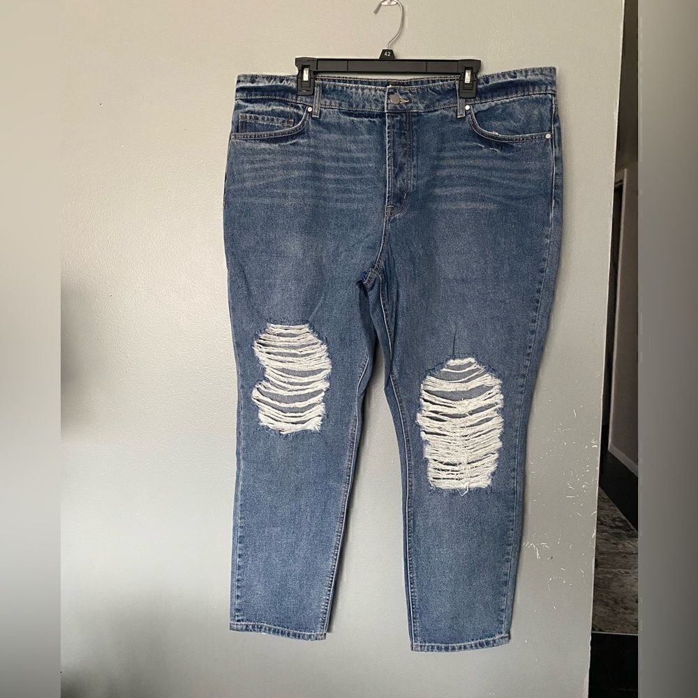 NWOT AFRM | Distressed button fly Plus size Jean Size 35